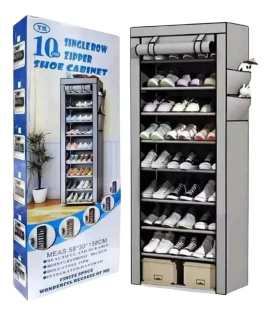 ORGANIZADOR ZAPATERO FORRO TELA DISEÑO TORRE 10 NIVELES