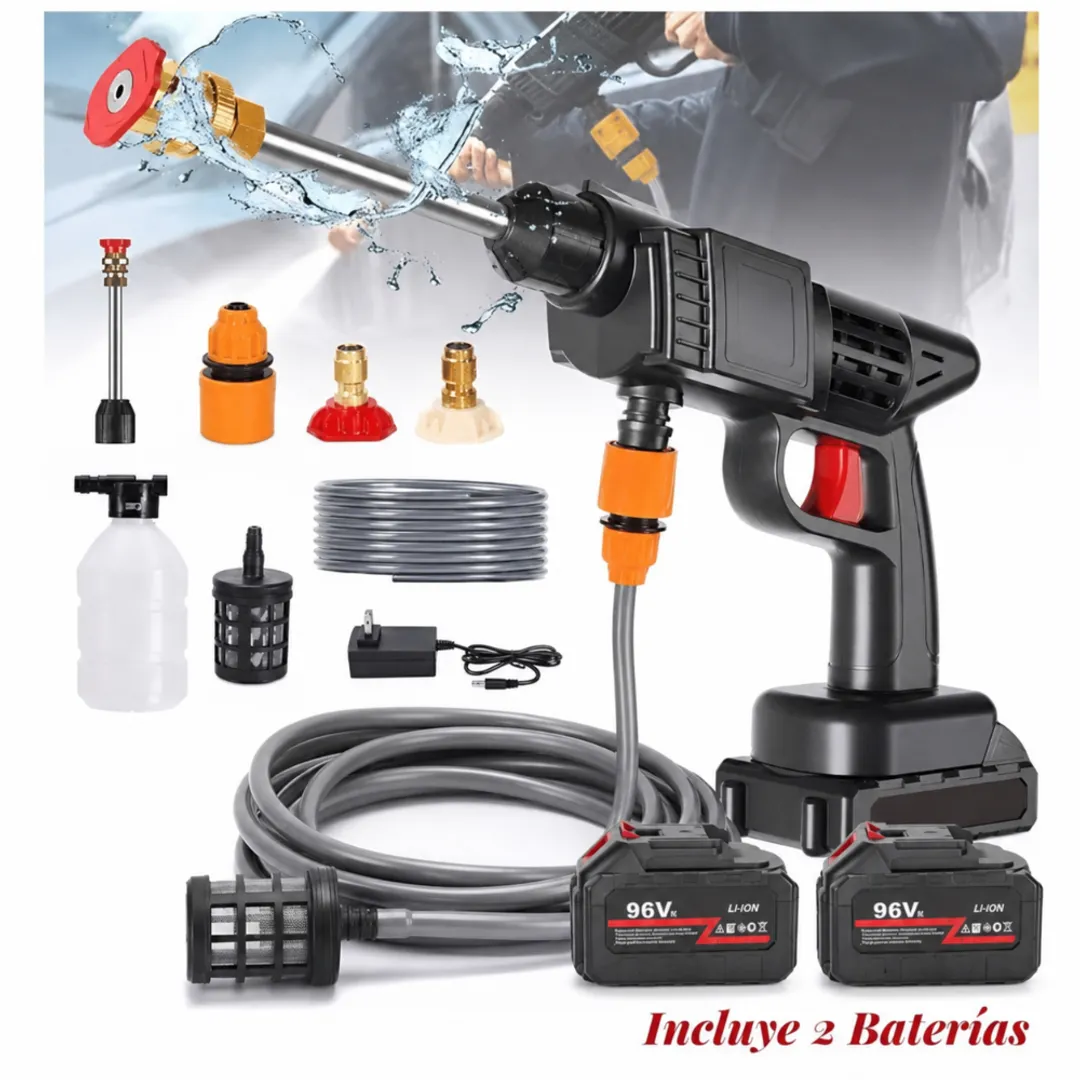 HIDROLAVADORA PORTATIL DOBLE BATERIA 96V ALTA PRECION