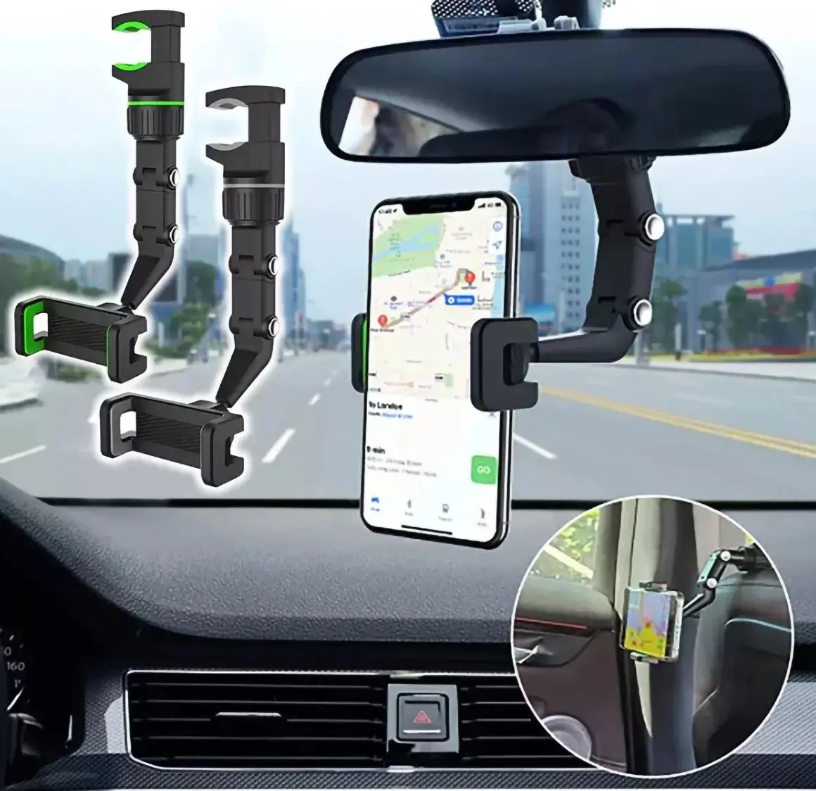 HOLDER SOPORTE CELULAR DE RETROVISOR ZJ099