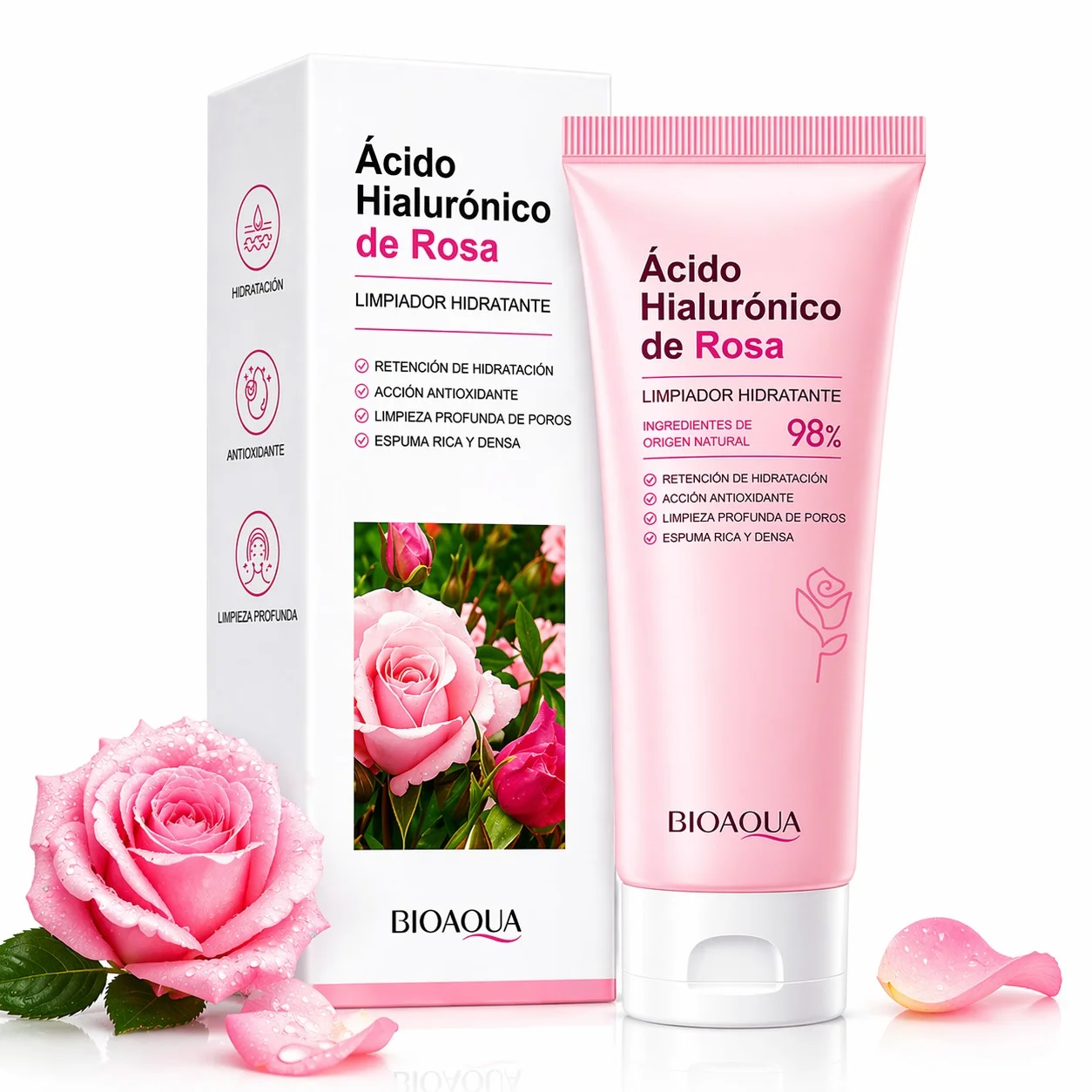 JABON ROSAS Y AC HIALURON BIOAQ